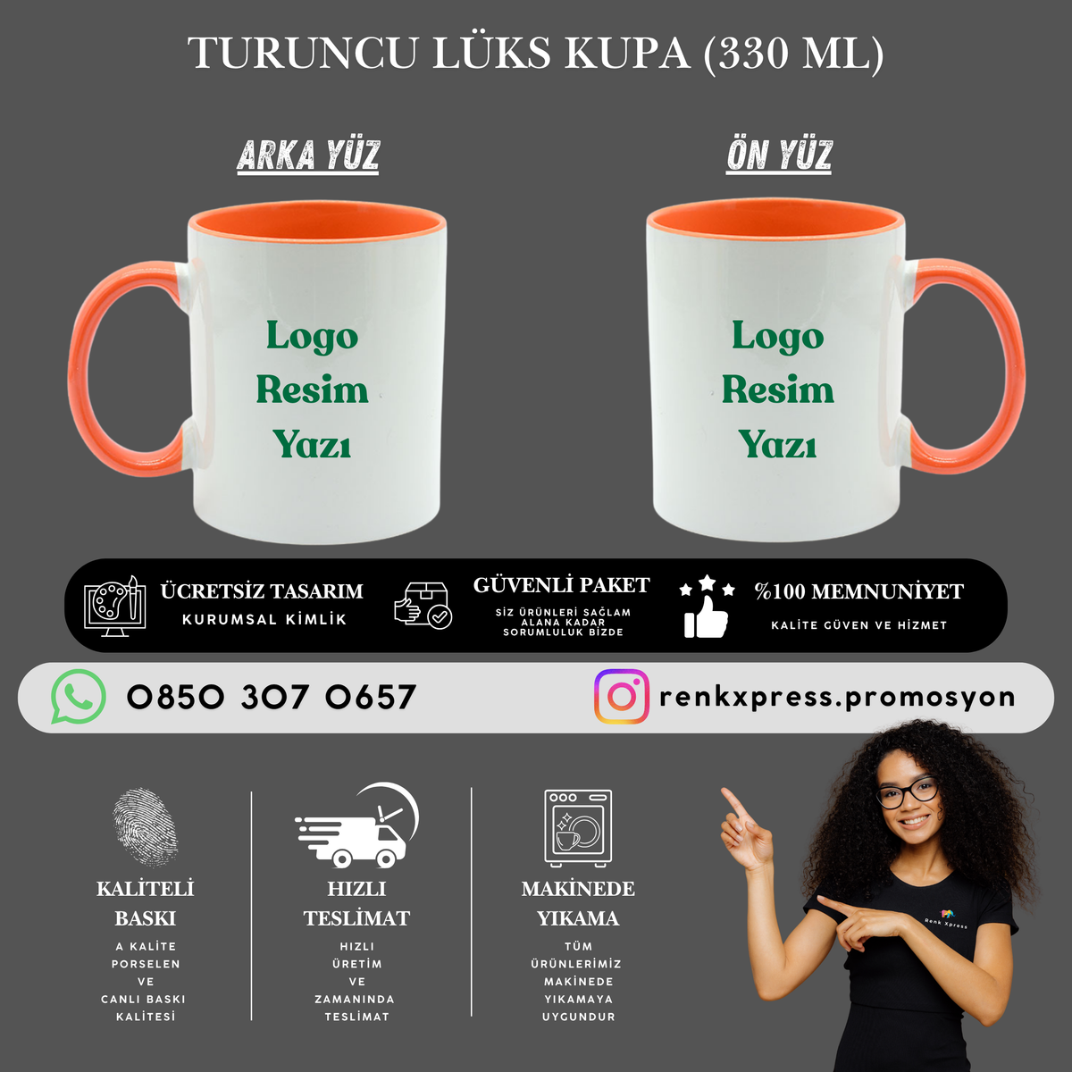 330 ml Turuncu Lüks Kupa