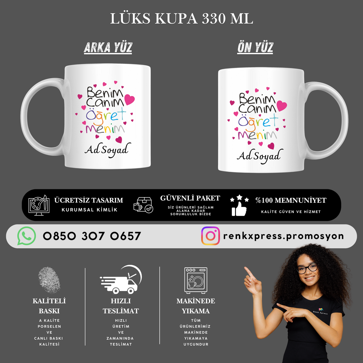 Canım Öğretmenim Lüks Porselen Kupa
