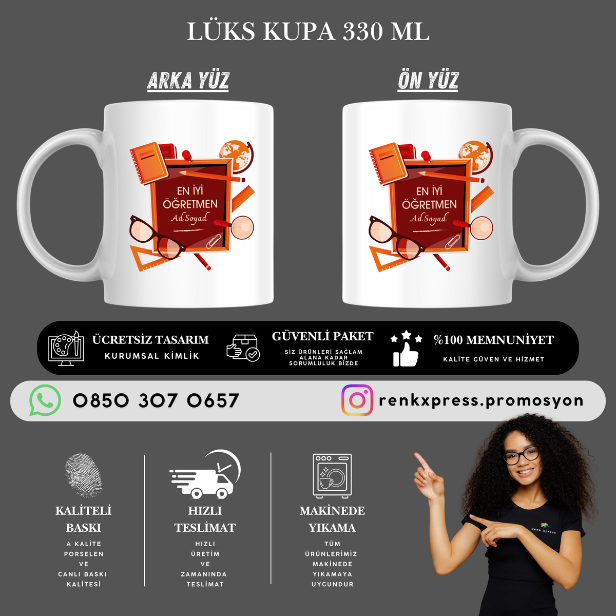 En İyi Öğretmen Lüks Porselen Kupa