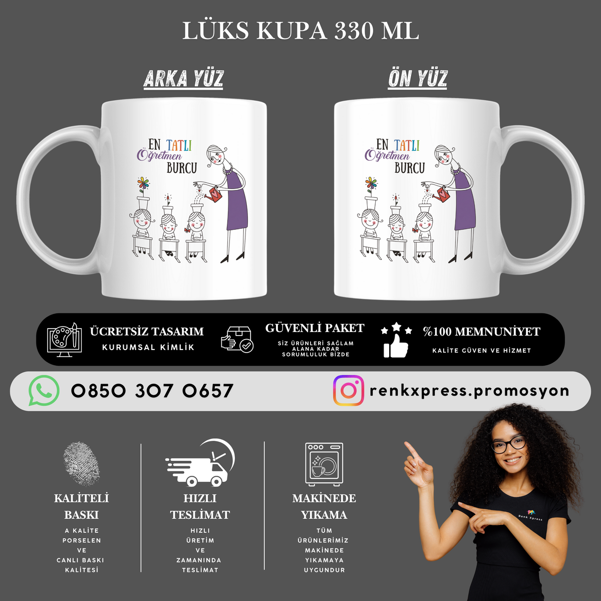 En Tatlı Öğretmen Lüks Porselen Kupa