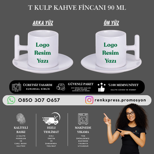 90 ml T Kulp Kahve Fincanı