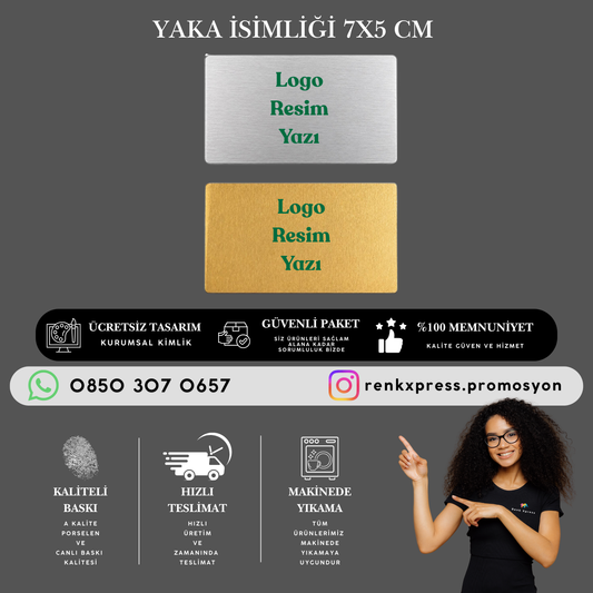 Dikdörtgen Metal Yaka isimliği