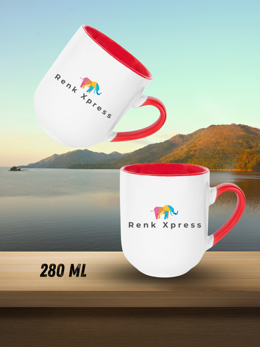 280 ml Kişiselleştirilebilir Porselen Kupa – Promosyon & Kurumsal Hediyelik Elite Kırmızı