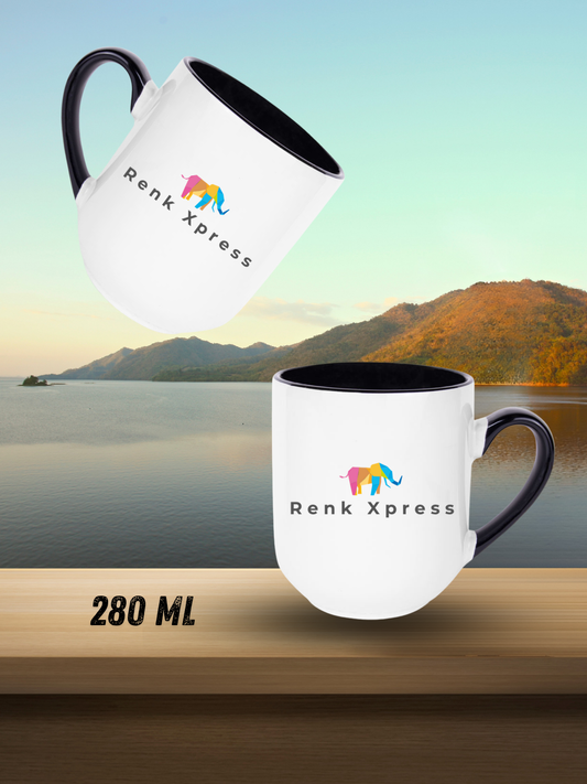 280 ml Kişiselleştirilebilir Porselen Kupa – Promosyon & Kurumsal Hediyelik Elite Siyah