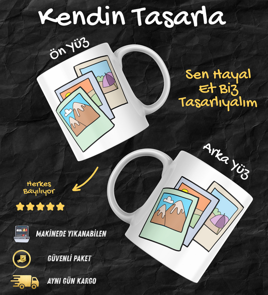 Senin Tasarımın Porselen Kupa - Kişiye Özel Tasarım Onaylı 300 ml
