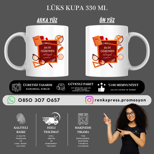 En İyi Öğretmen Lüks Porselen Kupa