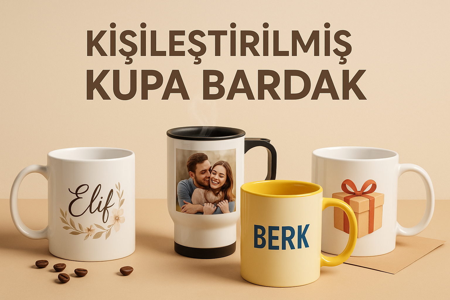 Kişileştirilmiş Kupa Bardak Satışı yapan bi banner istiyorum